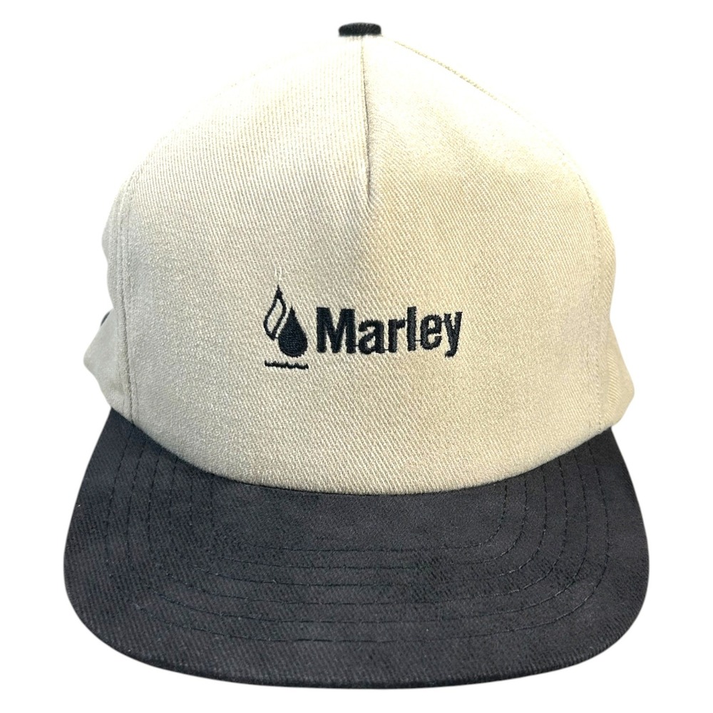Vintage Stylemaster Marley Hat Mens OSFM Beige Black Two Tone Strapback USA Made